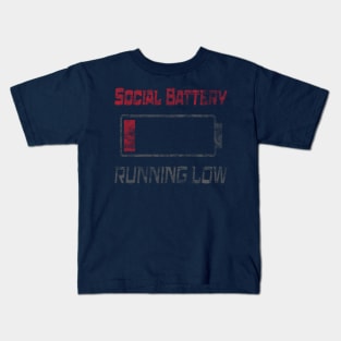 Social Battery Running Low Kids T-Shirt